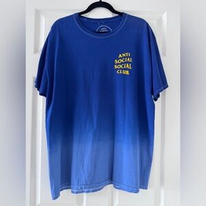 Anti Social Social Club Royal Blue Tee with Yellow Print Tshirt